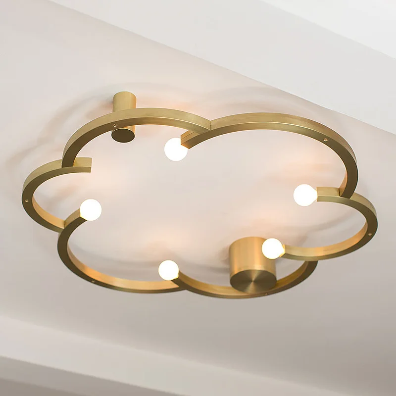 Потолочный светильник в американском стиле медный простой для гостиной спальни