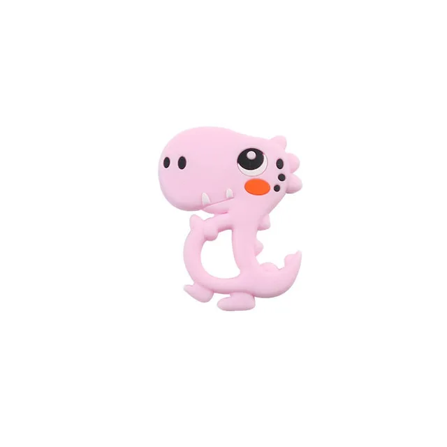 Pink Dinosaur 1 шт., прорезыватели из пищевого силикона, олень, силиконовый грызун для Соска-подвеска, миниатюрный стержень, сделай сам, Прорезыватель зубов, ожерелье, детские товары, игрушки - Цвет: Pink Dinosaur