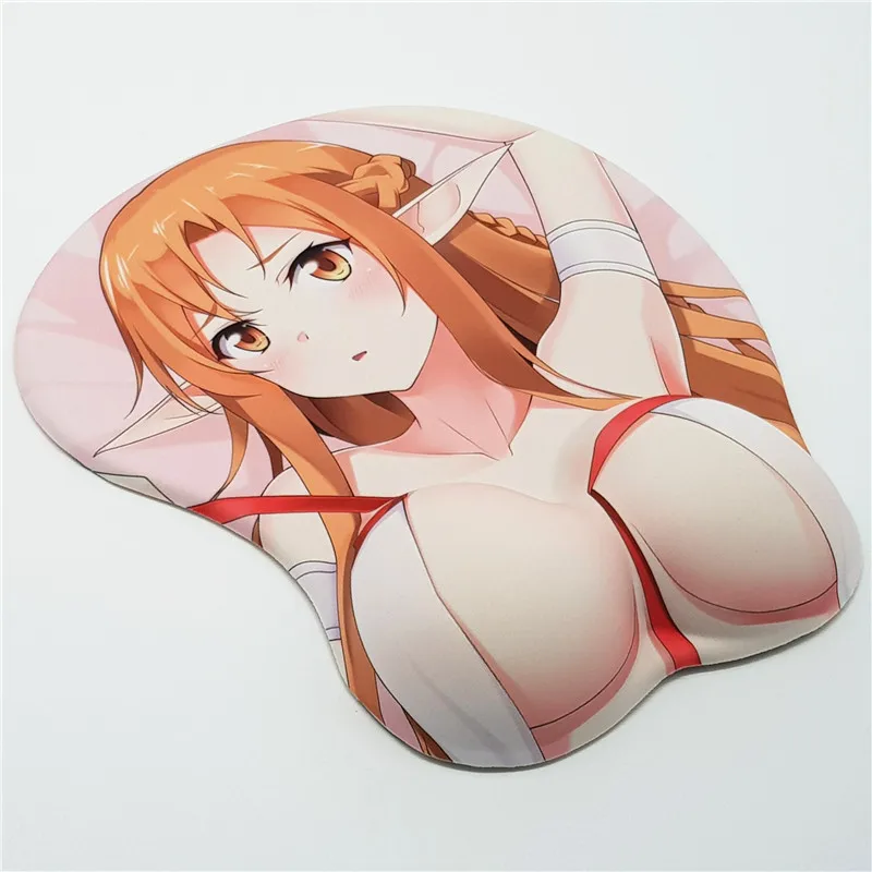 Меч Арт онлайн Асуна аниме 3D Oppai коврик для мыши с подушечкой для запястья отдых