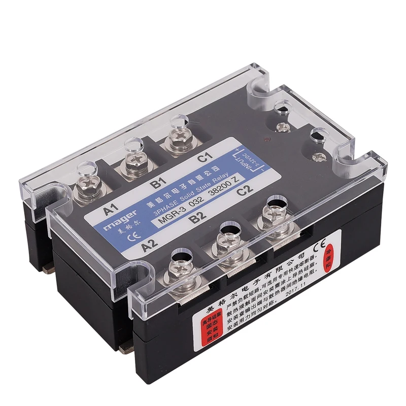 200A трехфазное твердотельное реле 380VAC SSR DC контроль AC (MGR 3 032 38200 Z) Бесплатная