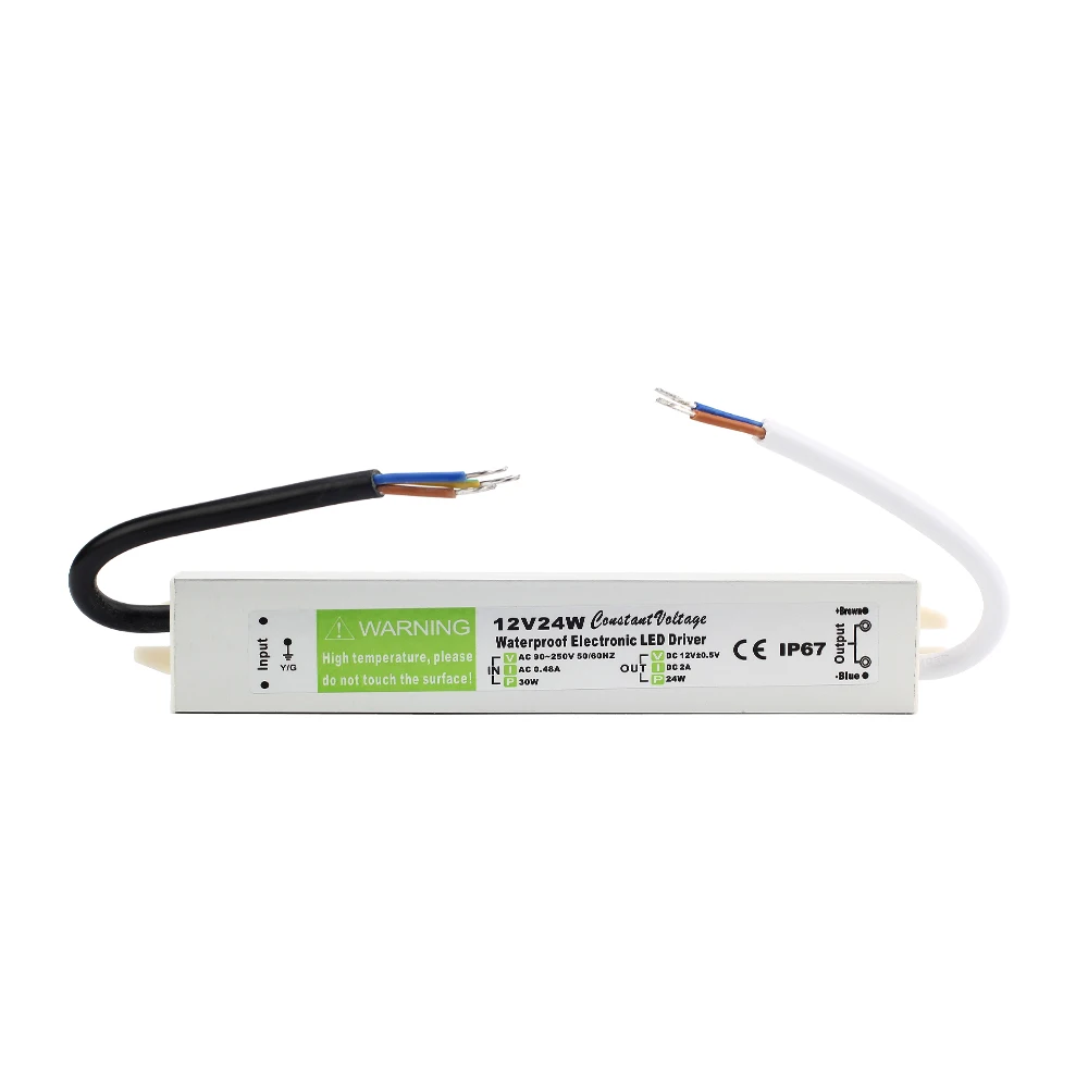DC 12 V 2A 24 Вт Водонепроницаемый ip67 электронный светодиодный драйвер наружного