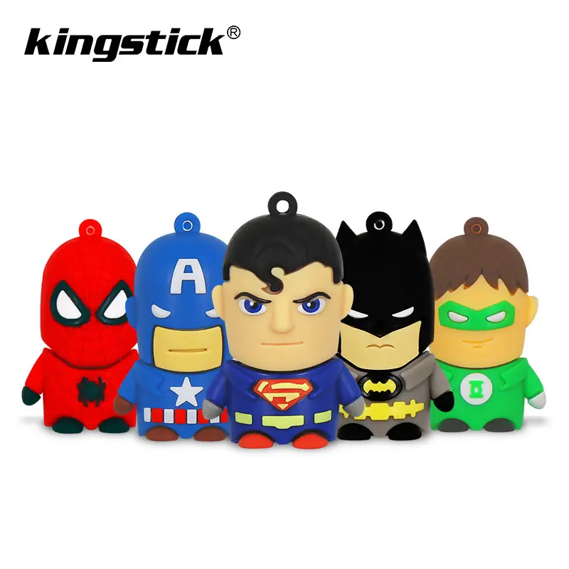 Забавный герой 128 ГБ USB флеш-накопитель super man Pendrive 4 ГБ 8 ГБ 16 ГБ флеш-накопитель Игрушка USB Флешка 32 Гб 64 Гб мини-usb-ключ memoria Stick