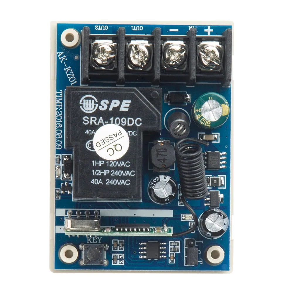 New DC12V 24V 36V 48V 1CH Remote Control Light Switch Relay Output Radio Receiver Module and Waterproof Transmitter