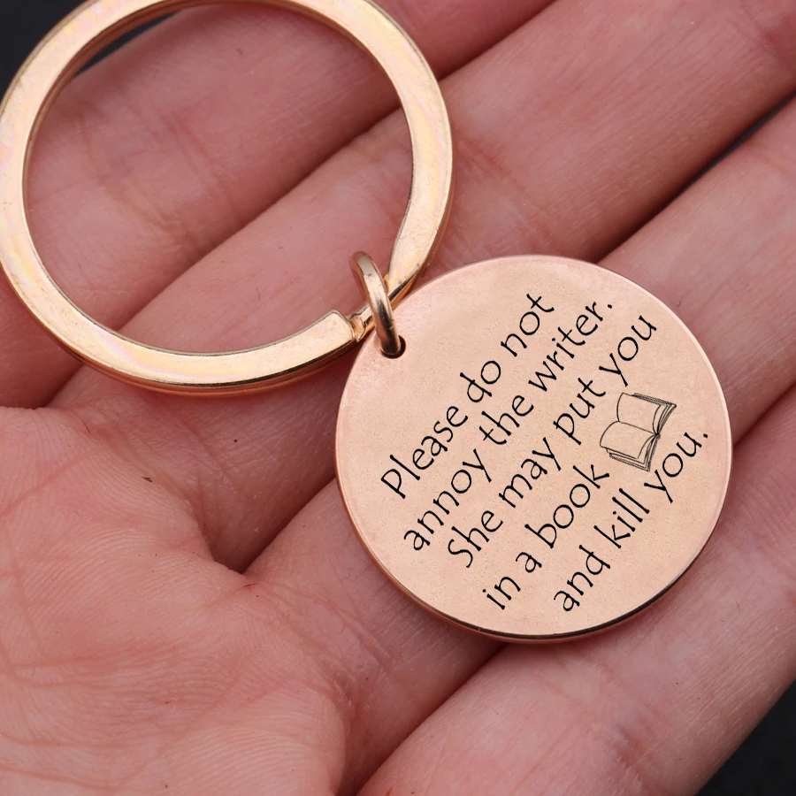 1 шт. брелок для ключей с надписью не раздражайте писателя она может положить вас