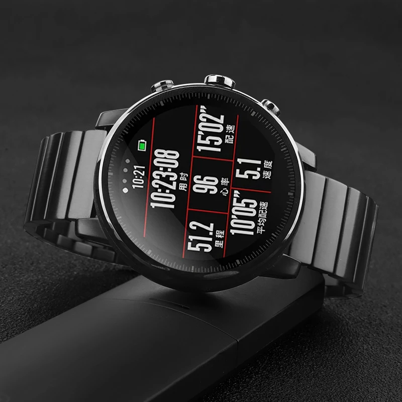 20 мм 22 мм ремешок для часов AMAZFIT Pace/Amazfit Stratos 2/Amazfit Bip из нержавеющей стали Quick release часы аксессуары