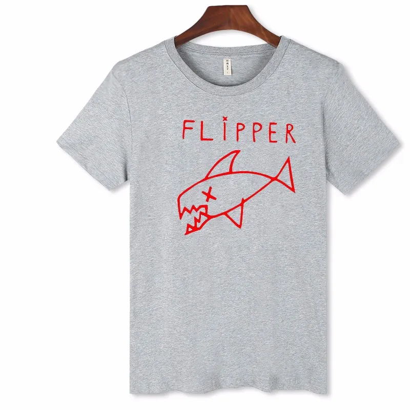 Flipper рыбы короткий рукав Повседневное хлопковая Футболка Для мужчин Акула