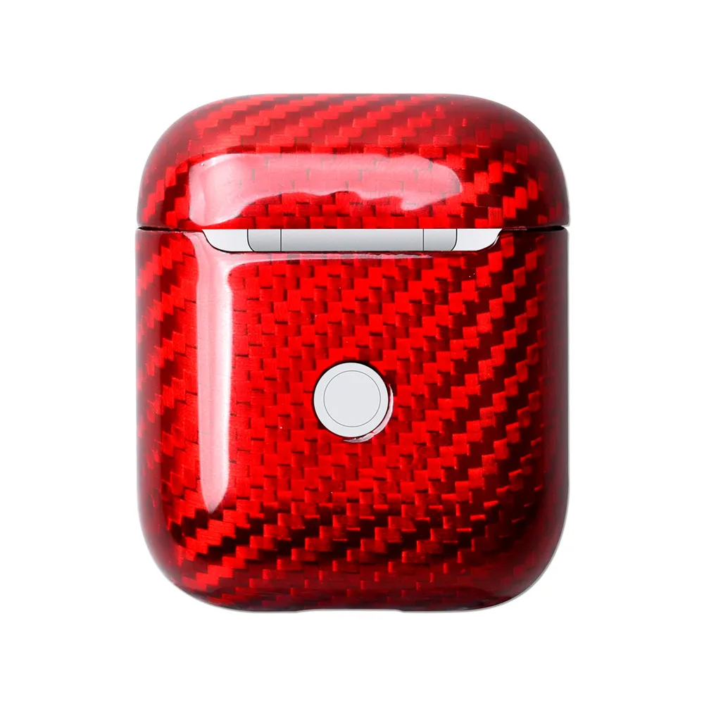Премиум чехол для наушников из настоящего углеродного волокна для Apple AirPods чехол светодиодный Bluetooth беспроводной чехол для наушников AirPod чехол