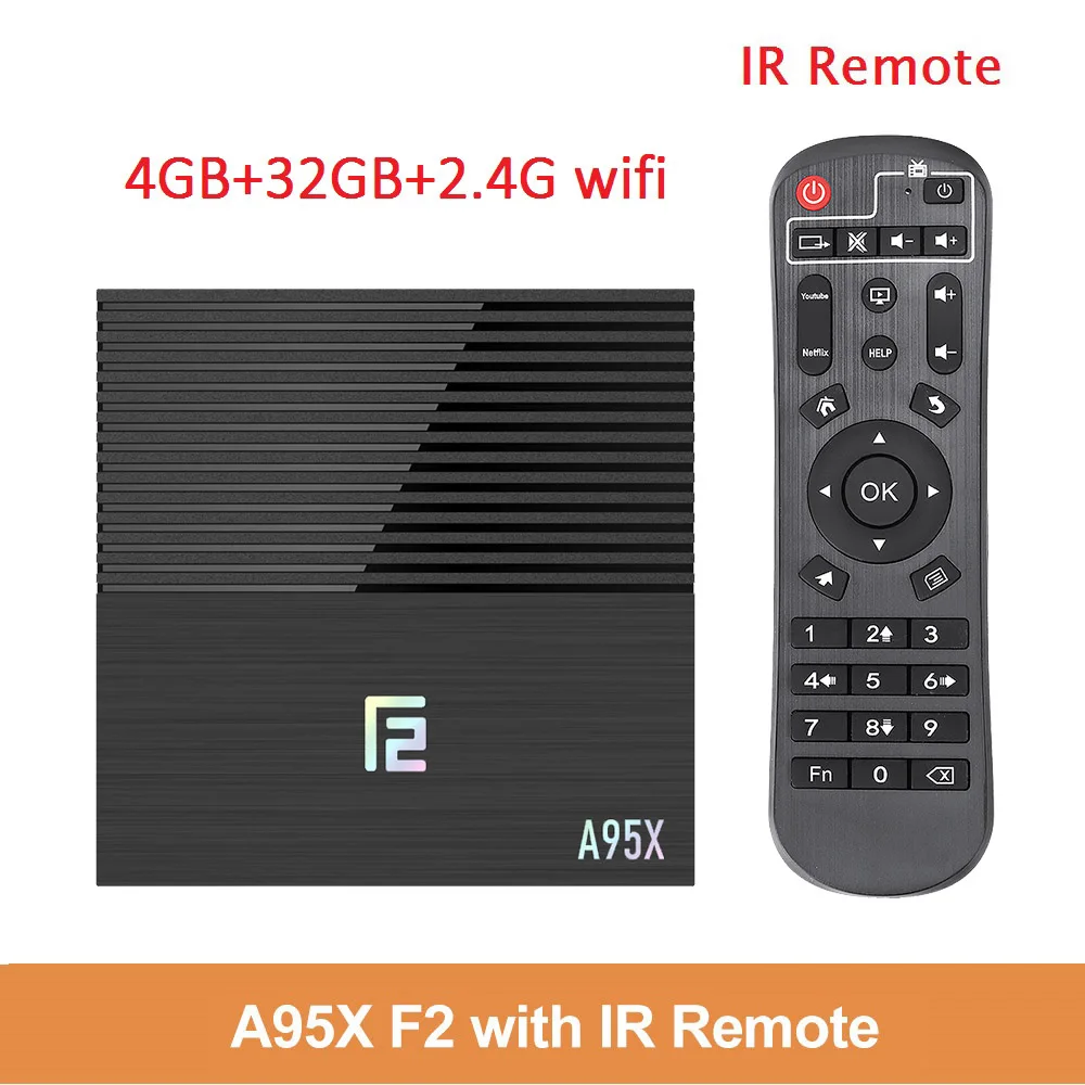 4G32G A95X F2 Android 9,0 ТВ приставка Amlogic 4 Гб 64 Гб двойной Wifi USB3.0 1080P H.265 4K 60fps Netflix Youtube медиаплеер A95XF2 4 ГБ 32 ГБ - Цвет: 4G32G