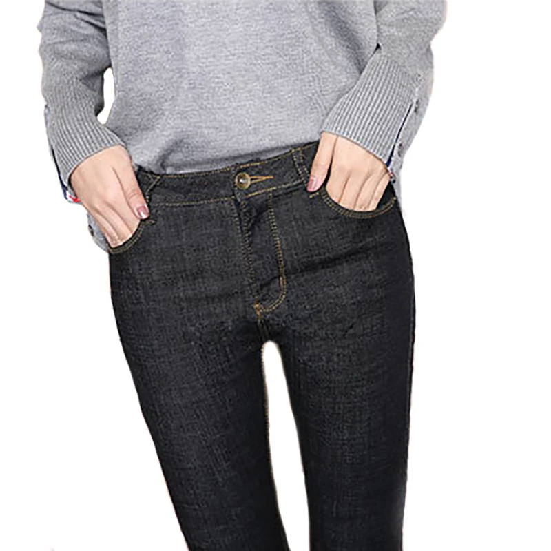 Женские джинсы Weweya с высокой талией женские высокоэластичные черные потертые