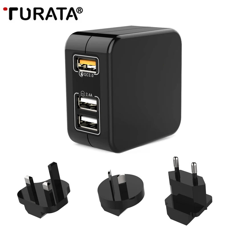 Turata Quick Charge 3.0 fast USB Зарядное устройство 3.6-6.5 В 2.4a мобильного телефона Портативный