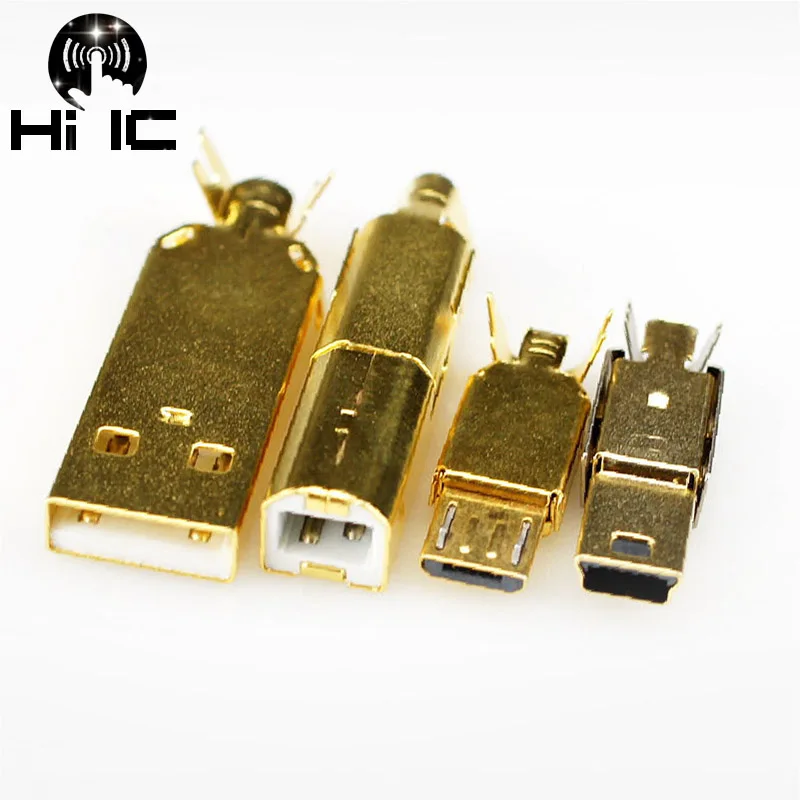 Позолоченный тип A Тип B C USB USB3.0 мини Mico коннектор разъем концевой порт