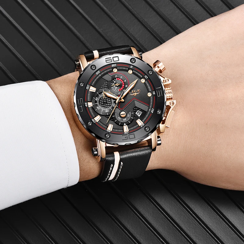 Человек смотреть 2018 Relogio Masculino LIGE Chronographe Hommes Montre мужские военные спортивные часы