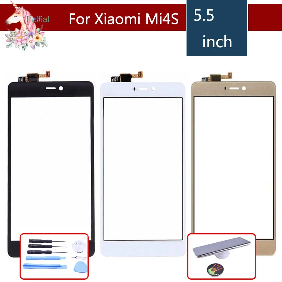 Оригинальный дигитайзер сенсорного экрана для Xiaomi Mi4S Mi 4S M4S, сенсорная панель, переднее внешнее стекло mi4s, сенсорный экран без ЖК-дисплея 5,0 дюйма