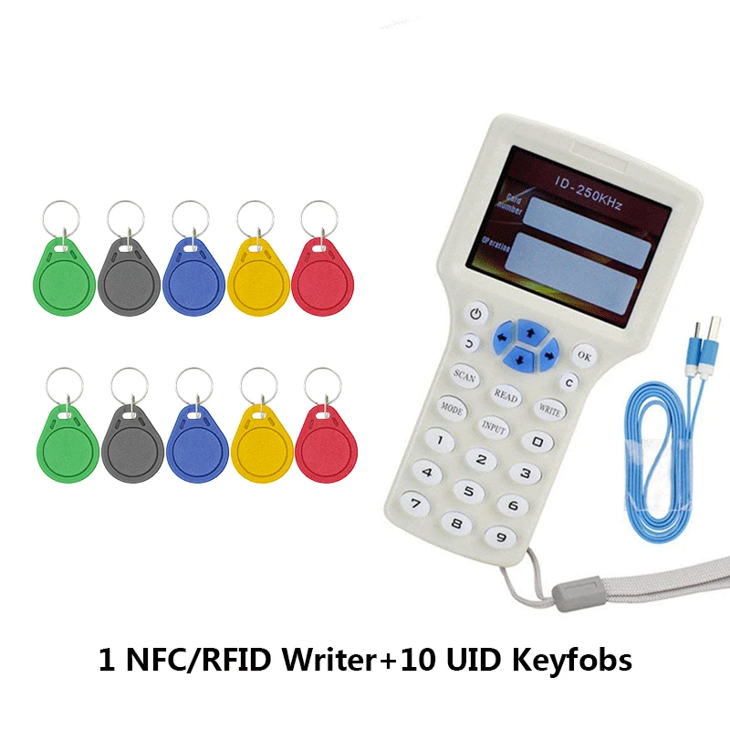 08CD-10UIDK RFID Копир ID ридер писатель копия IC M1 13,56 МГц зашифрованный Дубликатор Программист USB NFC UID тег ключ карта Английский 10 Частота - Цвет: 08CD-10UIDK