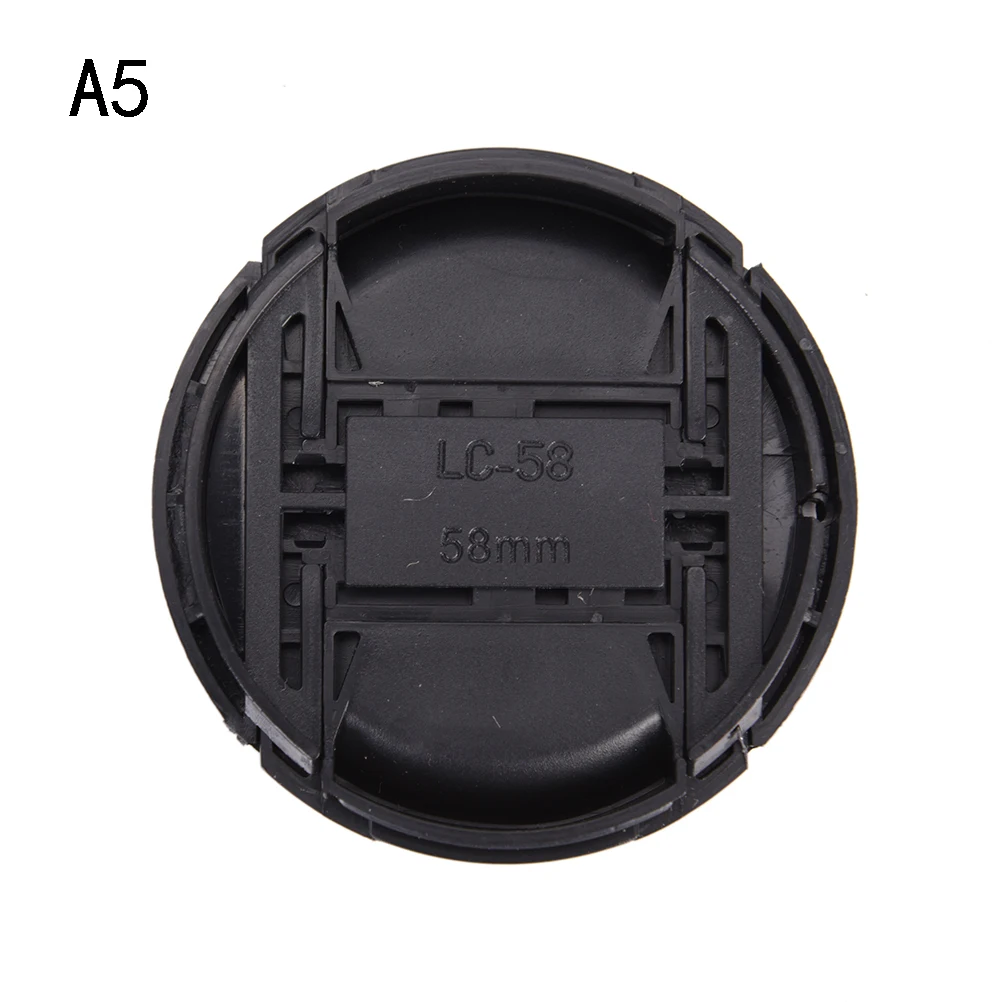 

Center Snap-on Front Lens Cap Hood Cover For Nikon Camera Lens With Strap 40.5 49 52 55 58 62 67 72 77 mm