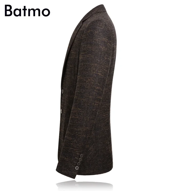 Мужской Клетчатый Блейзер Batmo повседневный синий пиджак мужские костюмы большие
