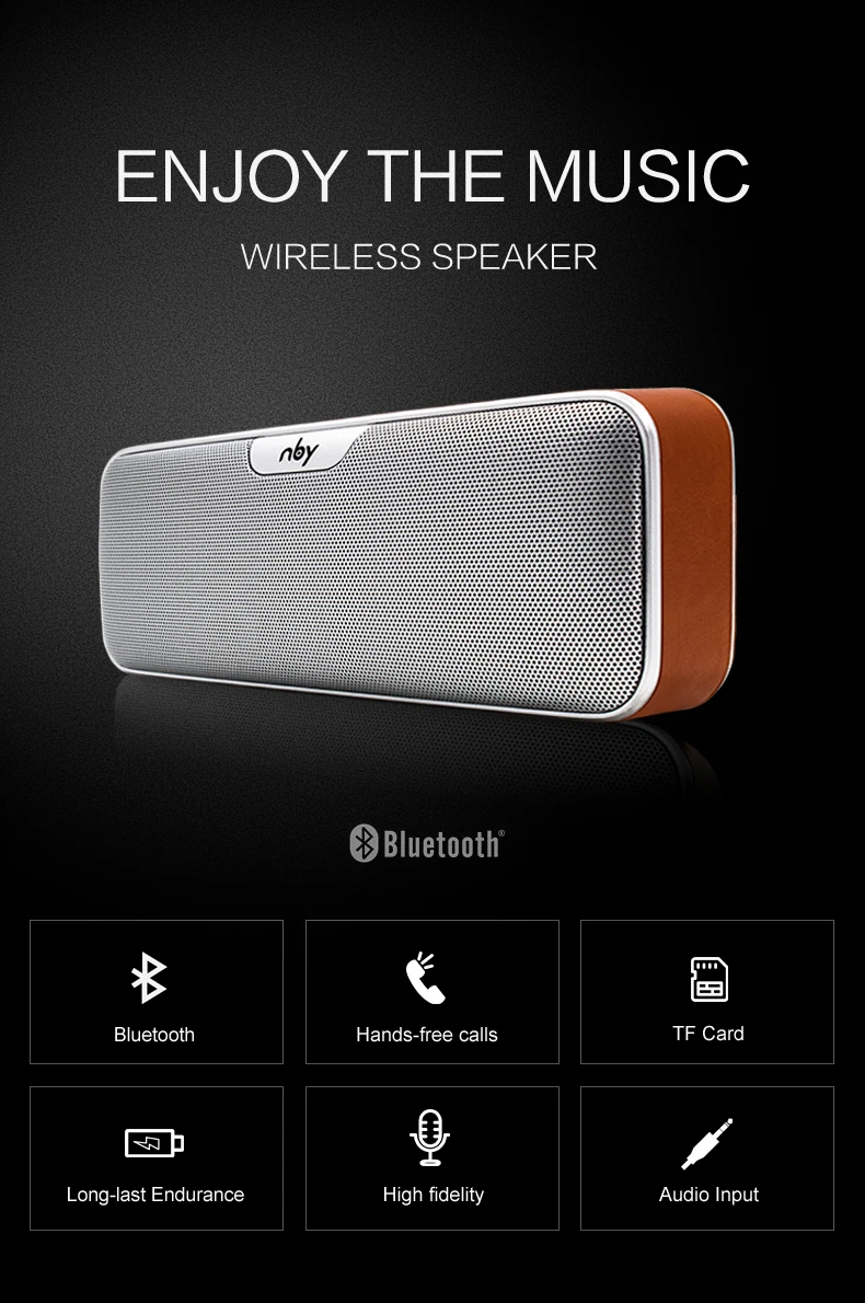 NBY 3040 Bluetooth динамик портативный беспроводной динамик звуковая система 10 Вт стерео музыка объемный со встроенным микрофоном для телефона