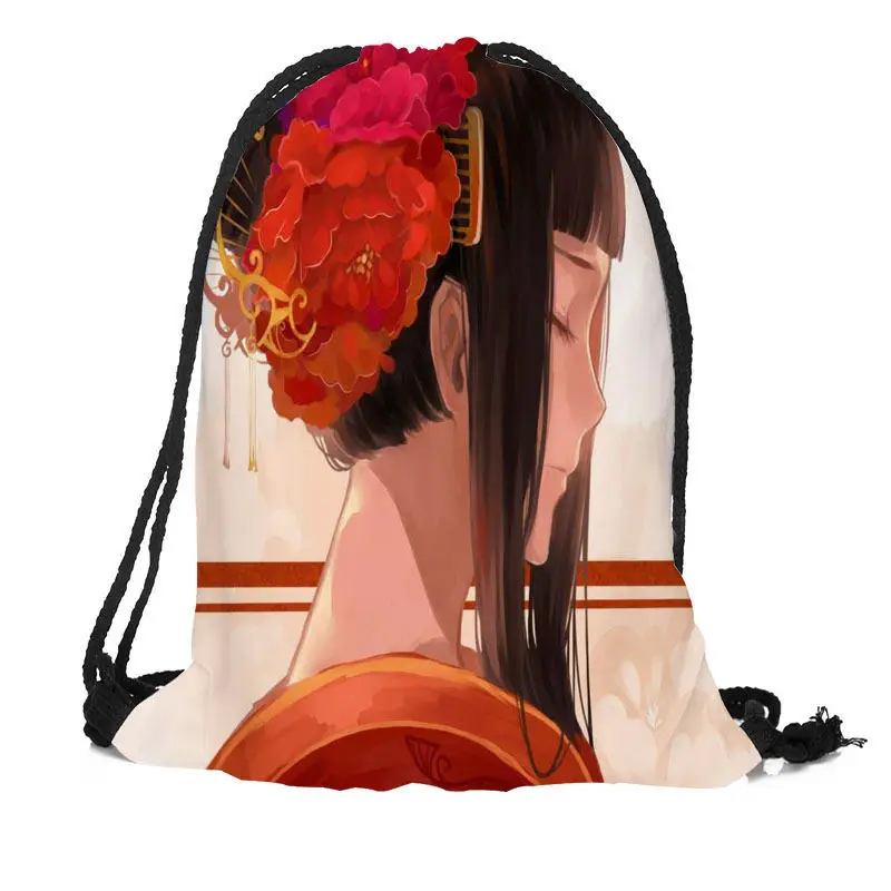 

Custom Jigoku Shoujo Mioyosuka Backpacks Travel Softback Men Women Drawstring Bag School Girls Backpacks