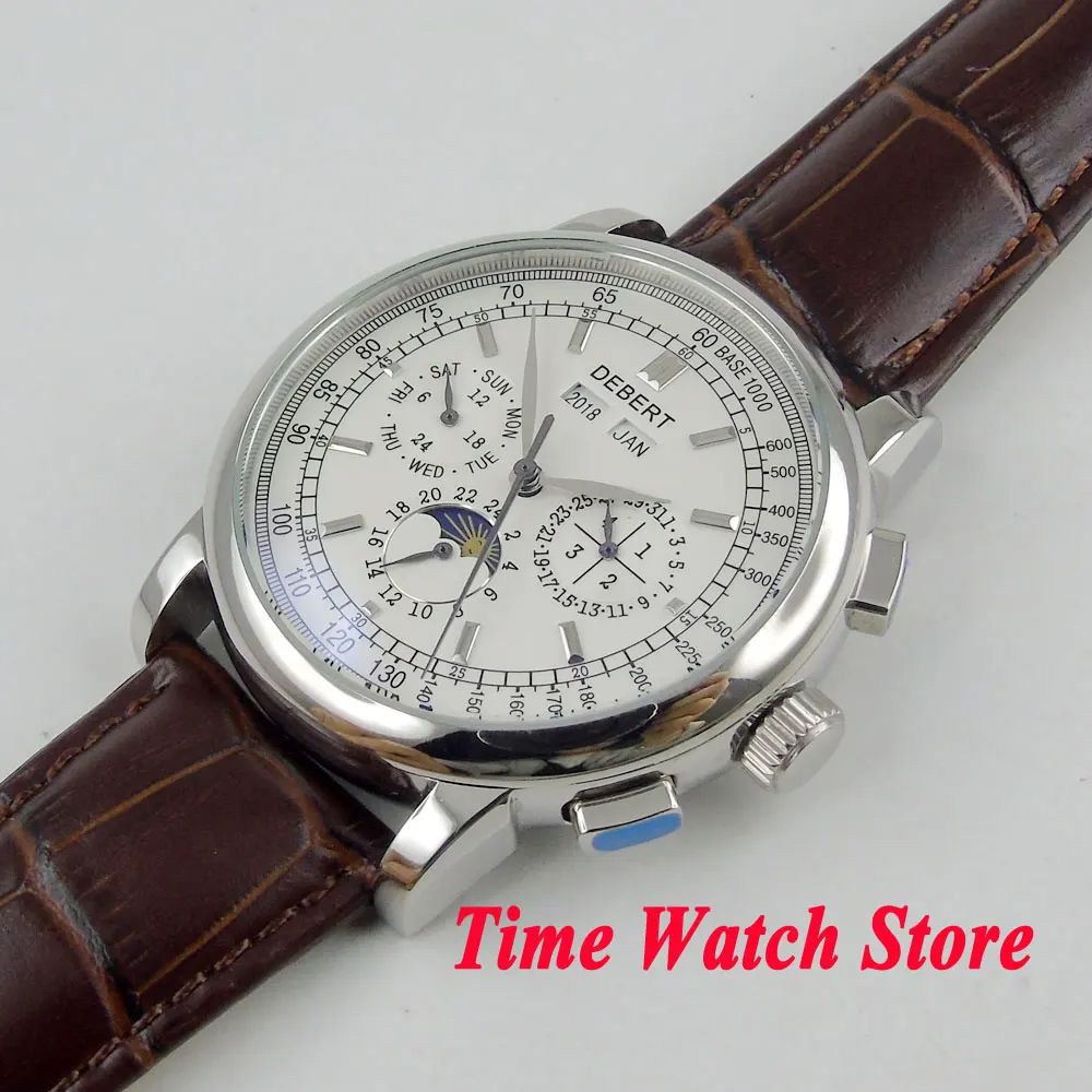 Мужские многофункциональные автоматические наручные часы deber с белым