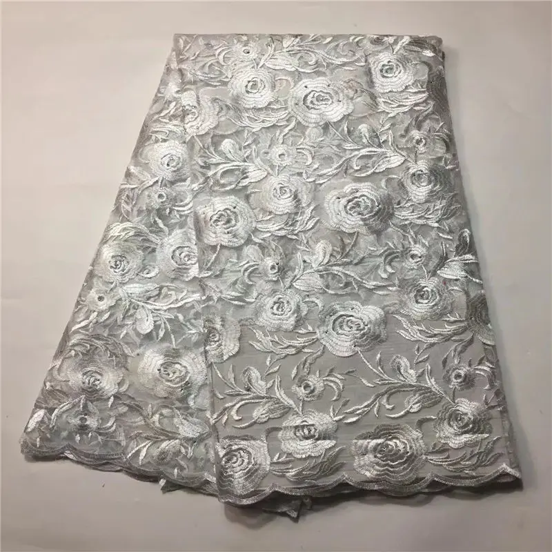 Лидер продаж вышитые белый цветочный узор с камнем Дизайн французский Кружево