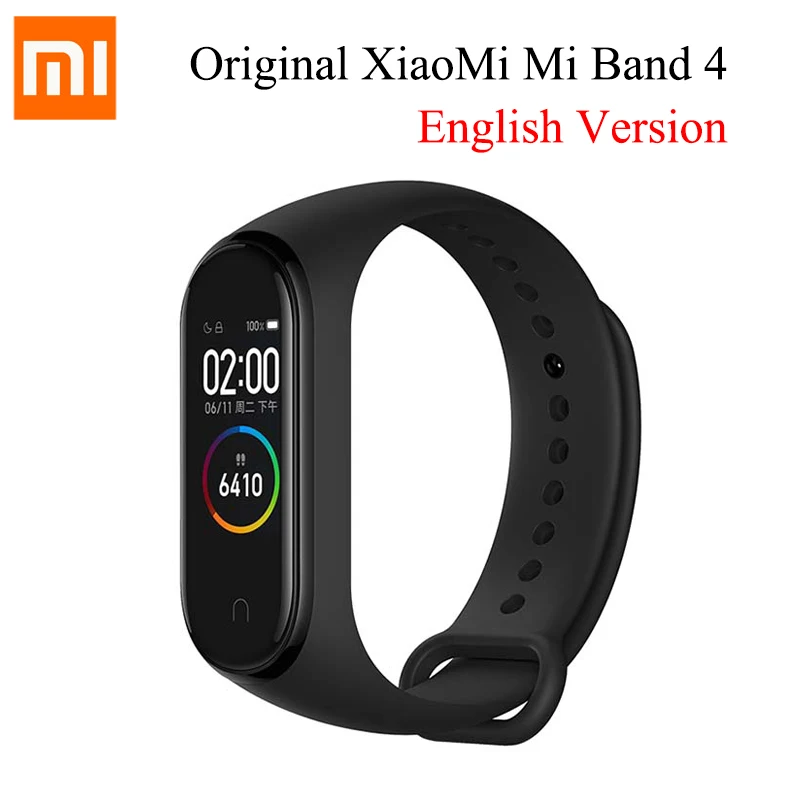 Оригинальный Xiaomi Mi Band 4 глобальная версия английское меню банда4 умный браслет