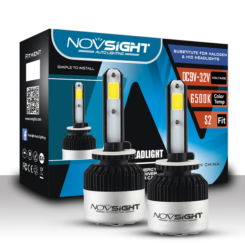 NOVSIGHT 2 шт. H1 H4 H7 H11 Автомобильные фары 72 Вт 4500LM 12 В 9005 9006 светодиодный фары 6500 К Белый светодиодный противотуманные автомобильные лампы