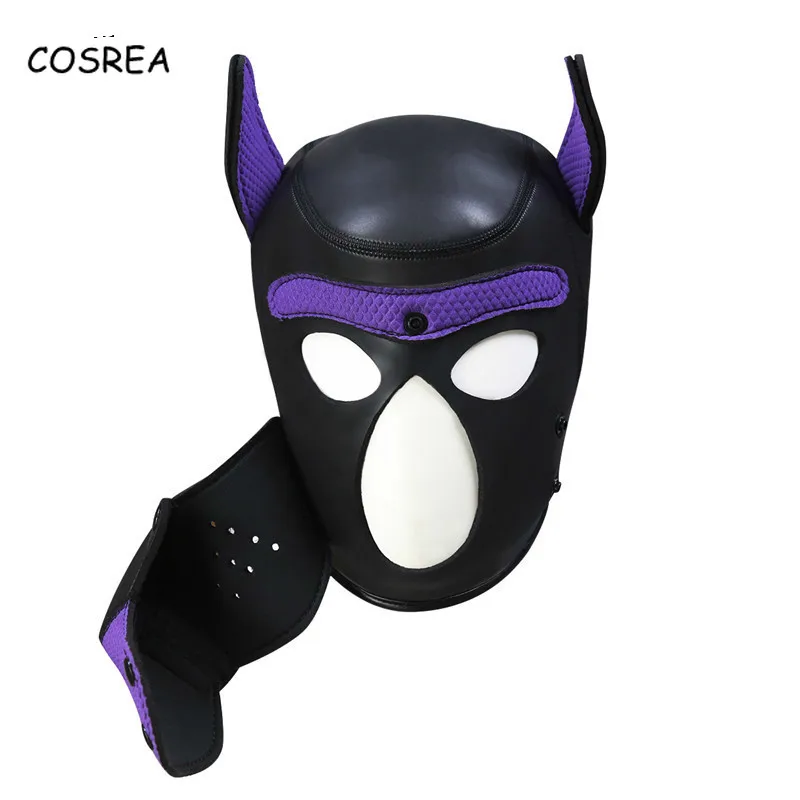

Sexy Cosplay Role Play Dog Full Head Mask Quality Soft Padded Latex Rubber Puppy Mask for Adult Men Women