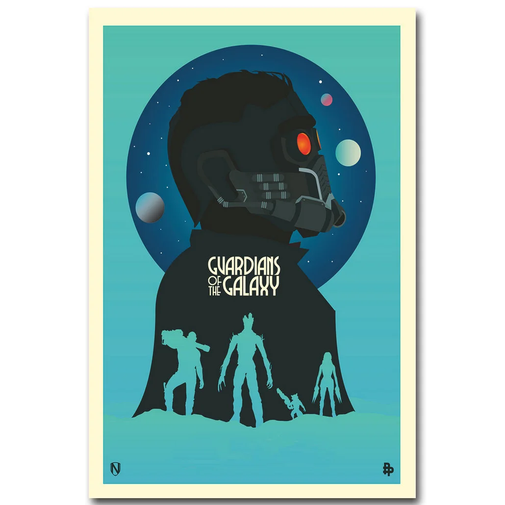 Плакат из шелковой ткани STAR LORD Guardian of The Galaxy Art минимализм принт супергероев
