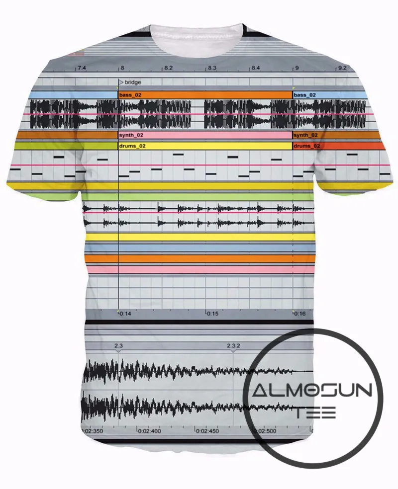 Футболка с 3D рисунком радио Ableton DJ повседневная хипстерская летняя уличная