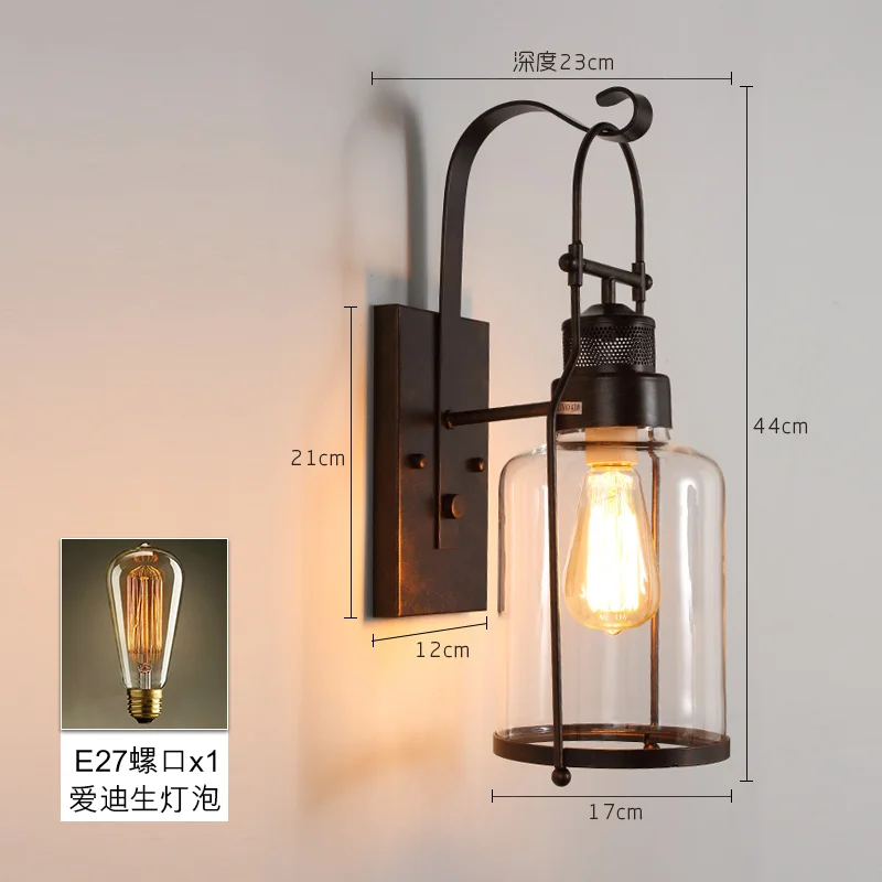 Винтажный железный настенный ретро светильник в стиле лофт для гостиной бара