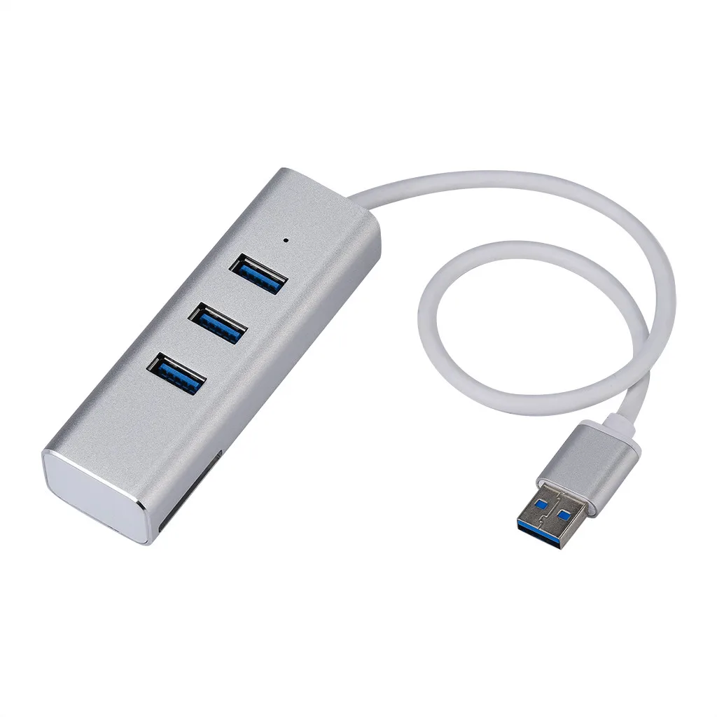 Ультратонкий 4 портовый USB концентратор с портами 5 Гбит/с + кардридер Поддержка