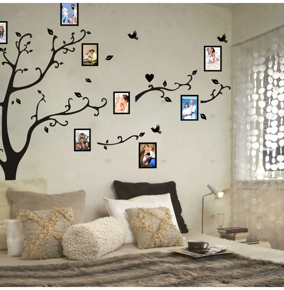 Большой размер 200*260 см красочные DIY фото виниловые наклейки на стену дерево для гостиной спальни настенные художественные обои домашний декор