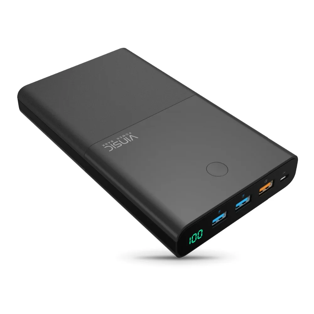 Vinsic 28000 мАч запасные аккумуляторы для телефонов 18650 QC3.0 Dual USB Quick Charge 3 0 внешний