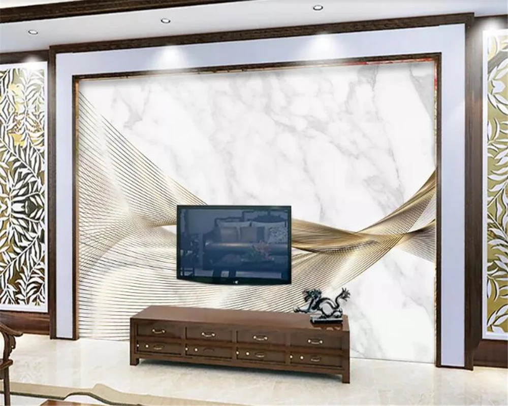 beibehang 3d wallpaper Nordic minimalist dynamic lines marbled z TV background decorations on the wall | Обустройство дома