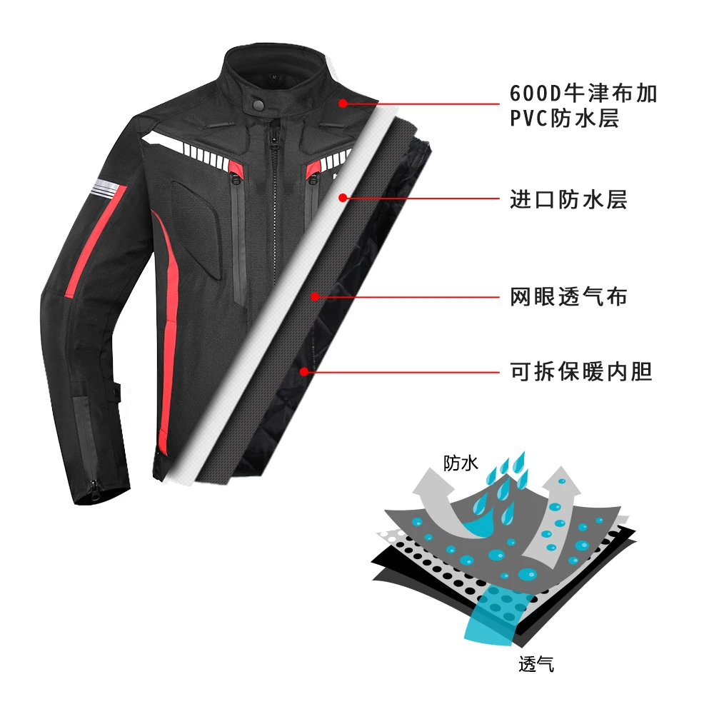 HEROBIKER мотоциклетная куртка мужская водонепроницаемая морозостойкая мотоциклетная куртка для езды Защитное снаряжение осень-зима гоночная мотоциклетная куртка