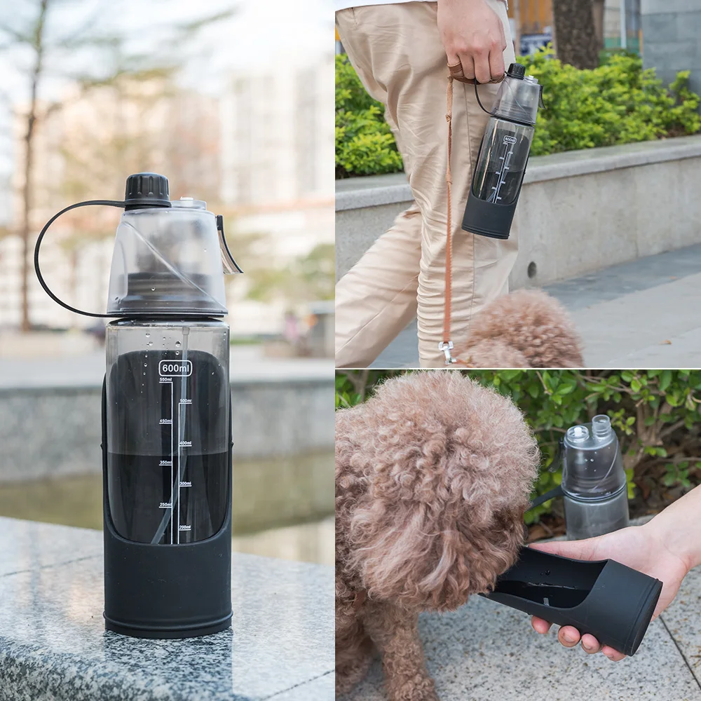 

600ml Pet Dog Water Bottle Dog Water Dispenser Portable Pet Travel Water Drink Cup for Pet and Owner Outdoor