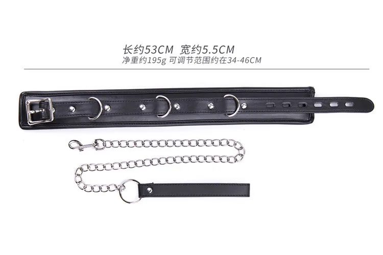 Ожерелье-чокер из черной искусственной кожи ошейник-поводок на шею с мягкой