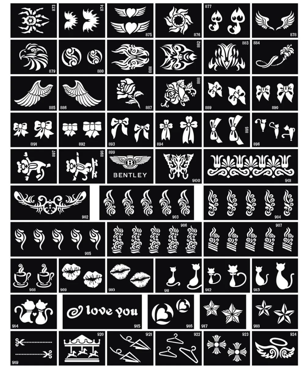 11 см * 8 100 шт./лот Временная блестящая Татуировка Стикеры трафареты для картин