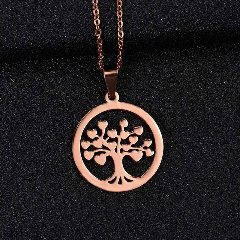 New Fashion Gold Silver Heart Tree Delicate Choker Collarbone Chain Women Stainless Steel Necklace Simple Pendant Charms Jewelry | Украшения