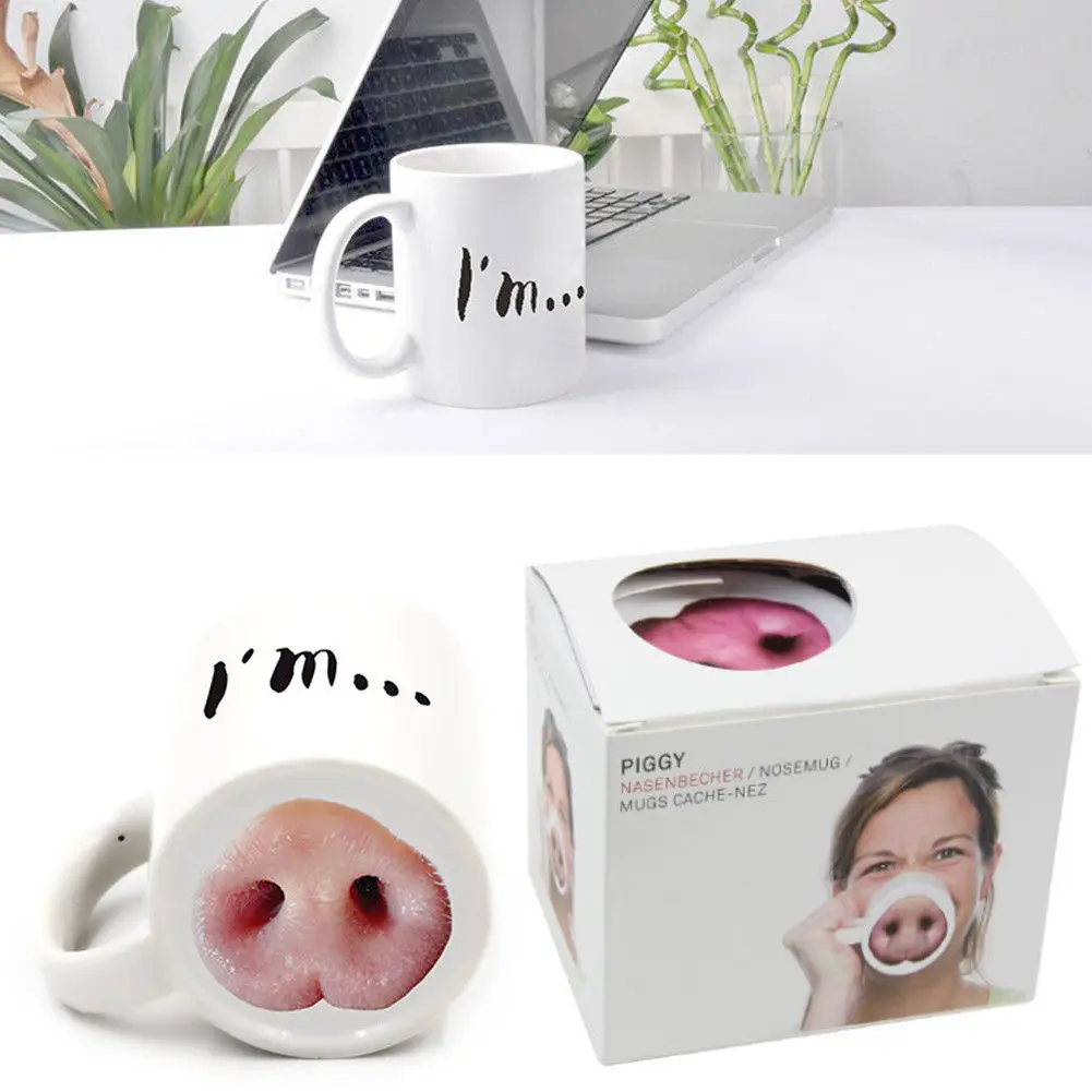 Керамические кофейные кружки в форме носа свиньи офисные домашние с молочным