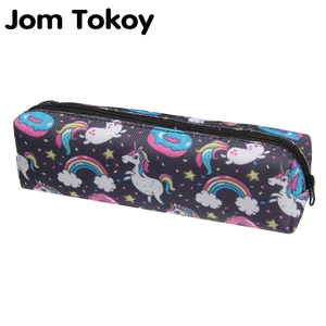 Сумка для макияжа Jom tokoy с 3D принтом, новая женская косметичка с единорогом, сумка для канцтоваров, школьная сумка-карандаш