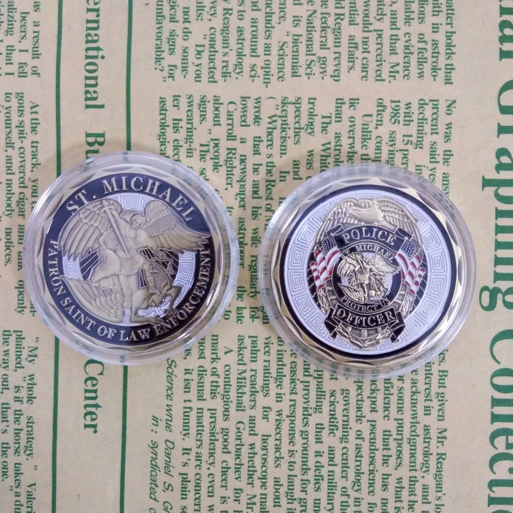 10 шт. новое поступление монета офицера полиции св. Майкла покровителя