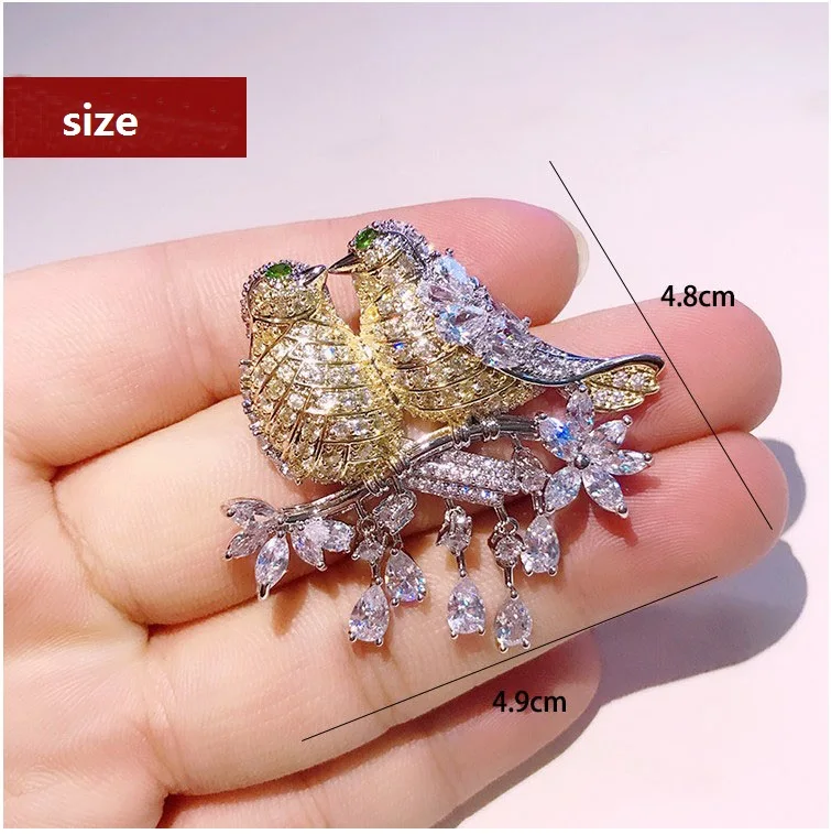 Free shipping 3pcs wedding favor bridesmaid present brooch animal bird diamond brooches for women pin Colored glaze | Дом и сад