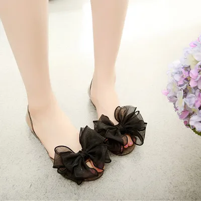 Обувь на плоском каблуке со стразами лёгкие женские босоножки с бантом модель 2016