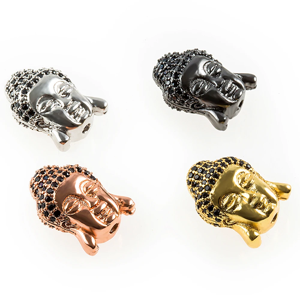 Новая подвеска в виде головы Будды микро проложить Циркон CZ бусины Шарм браслет