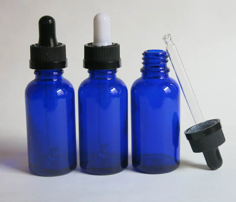 wholesale 100pcs 30ml glass dropper bottle, blue liquid glass bottle with dropper, 1oz glass bottle with pipette