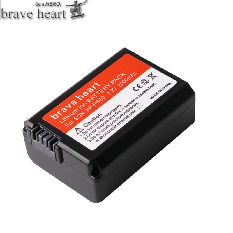 1battery Brave сердце 3x bateria NP-FW50 NP FW50 NPFW50 батареи для sony NEX 5T 5R 5TL 5N 5C 5CK A7R A7 F3 3N 3CA55 A37 A5000 - Цвет: 1battery