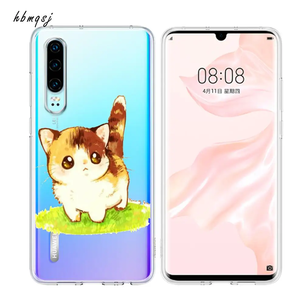 Чехол для huawei p30 lite p20 pro p10 p9 p8 funda оригинальный силиконовый чехол панда милый кот