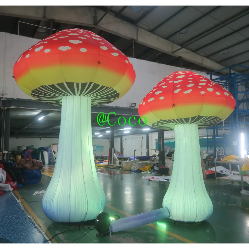 free shipment to door Popular Park decoration giant inflatable mushroom model for party LED light replica | Игрушки и хобби