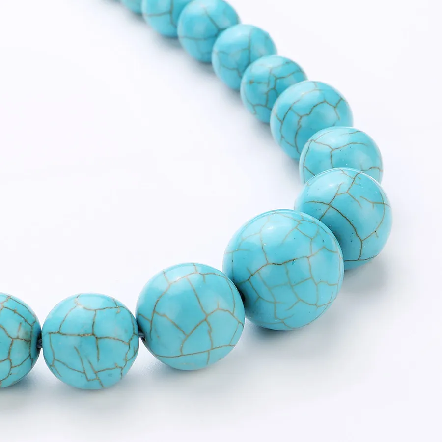 Fashion Bohemian Tribal Artisan Strand Jewelry Turquoises Blue Stone Women beads Necklace |